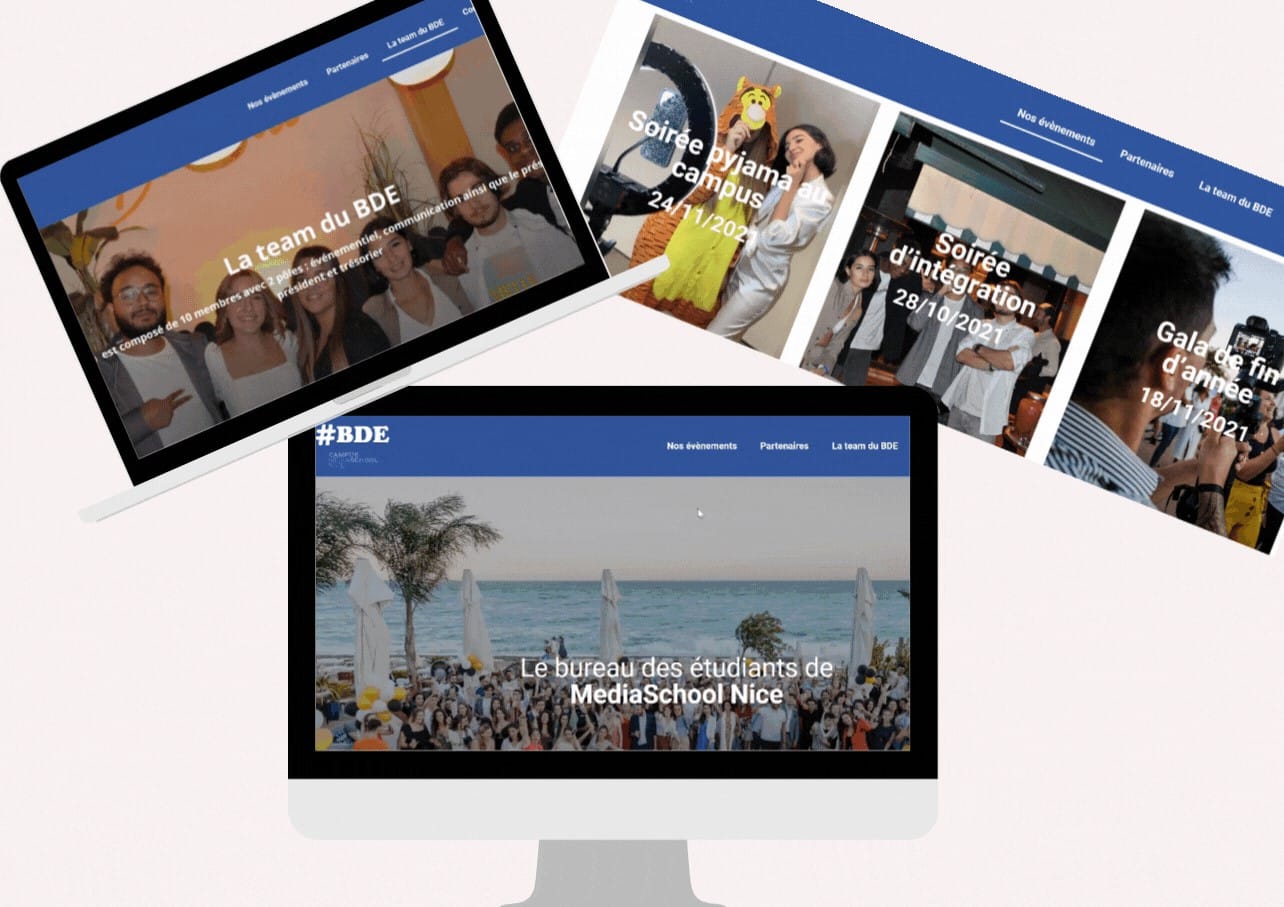 Proposition par Pierre Fayard site web pour BDE Mediaschool Nice