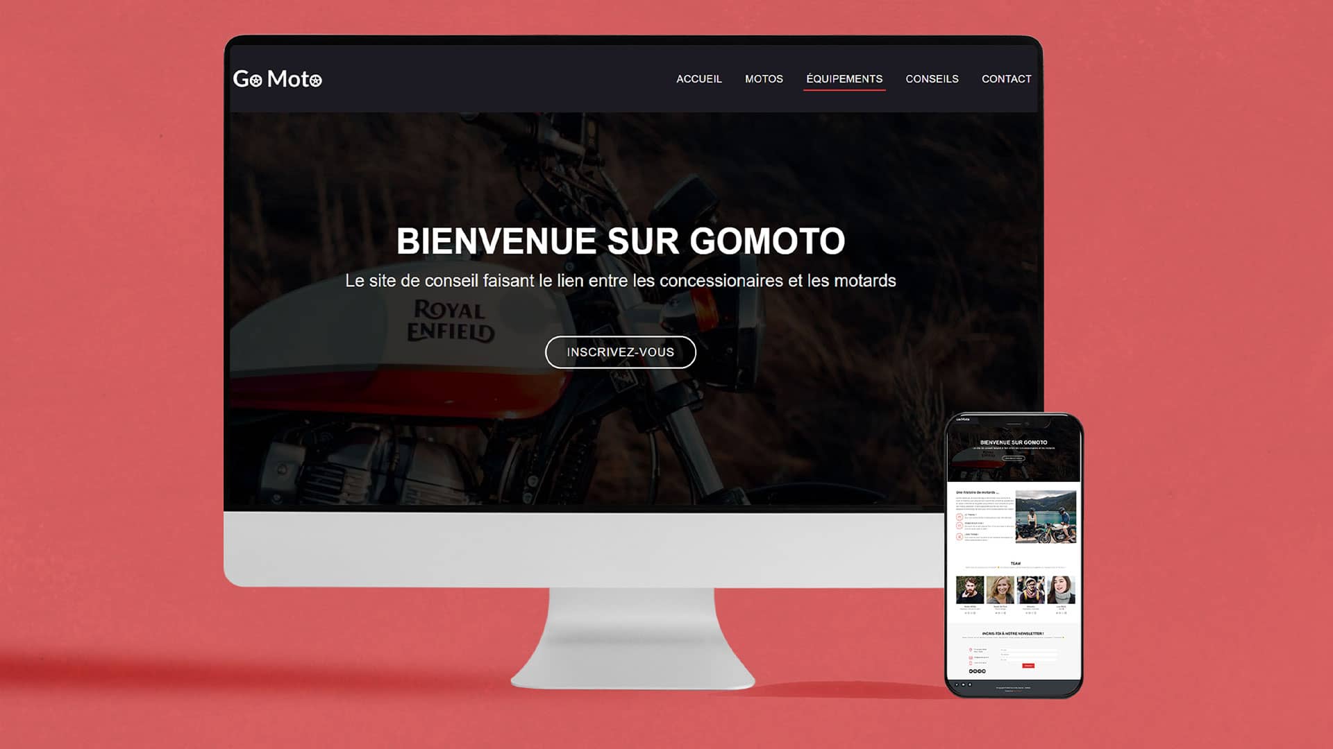 Mockup création site web moto Bootstrap - Pierre Fayard