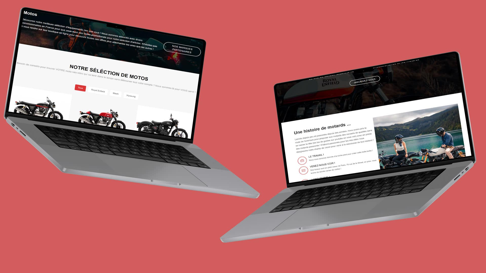 Mockup création site web moto Bootstrap - Pierre Fayard