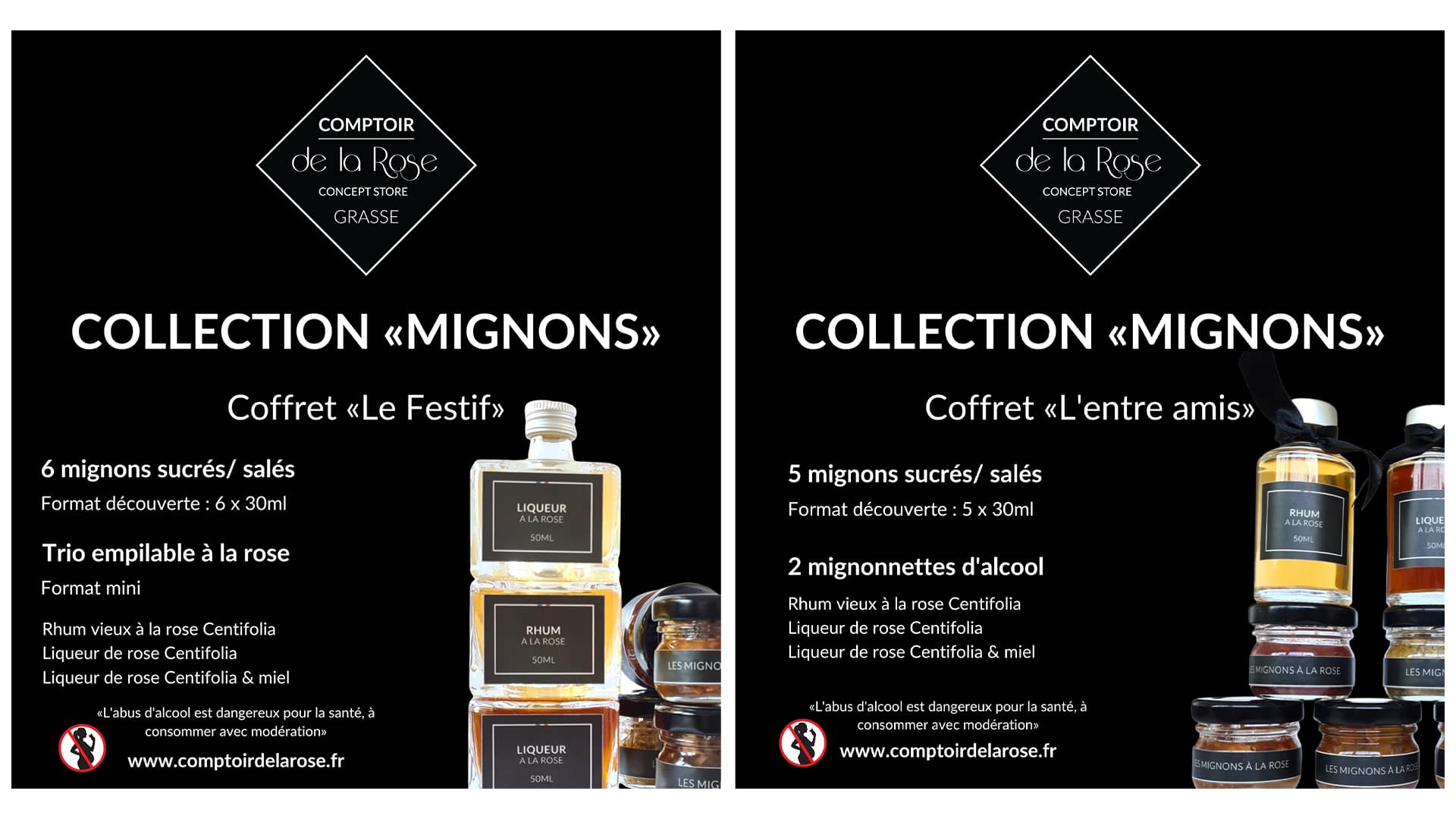 PLV explicatives pour les packagings produits des coffrets du Comptoir de la Rose par Pierre Fayard