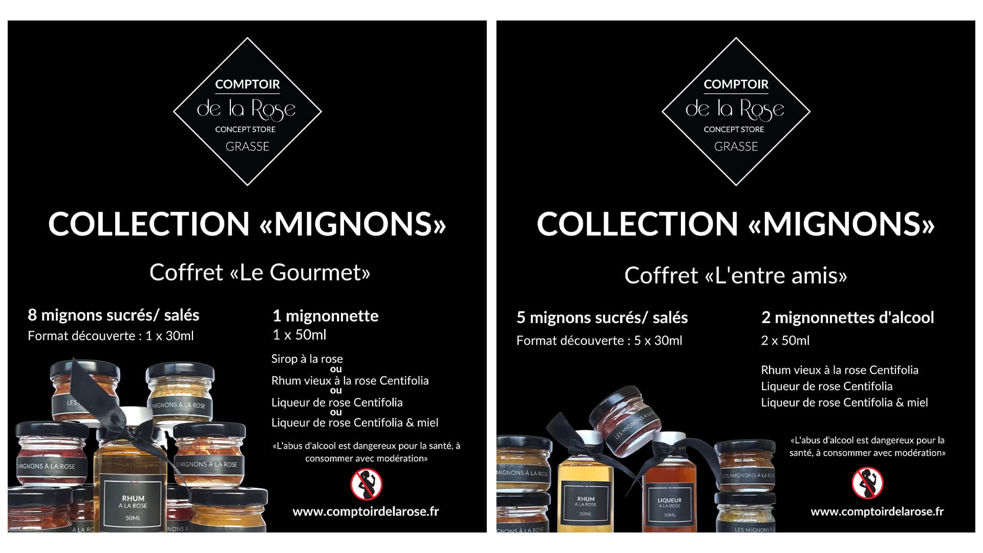 PLV explicatives pour les packagings produits des coffrets du Comptoir de la Rose par Pierre Fayard