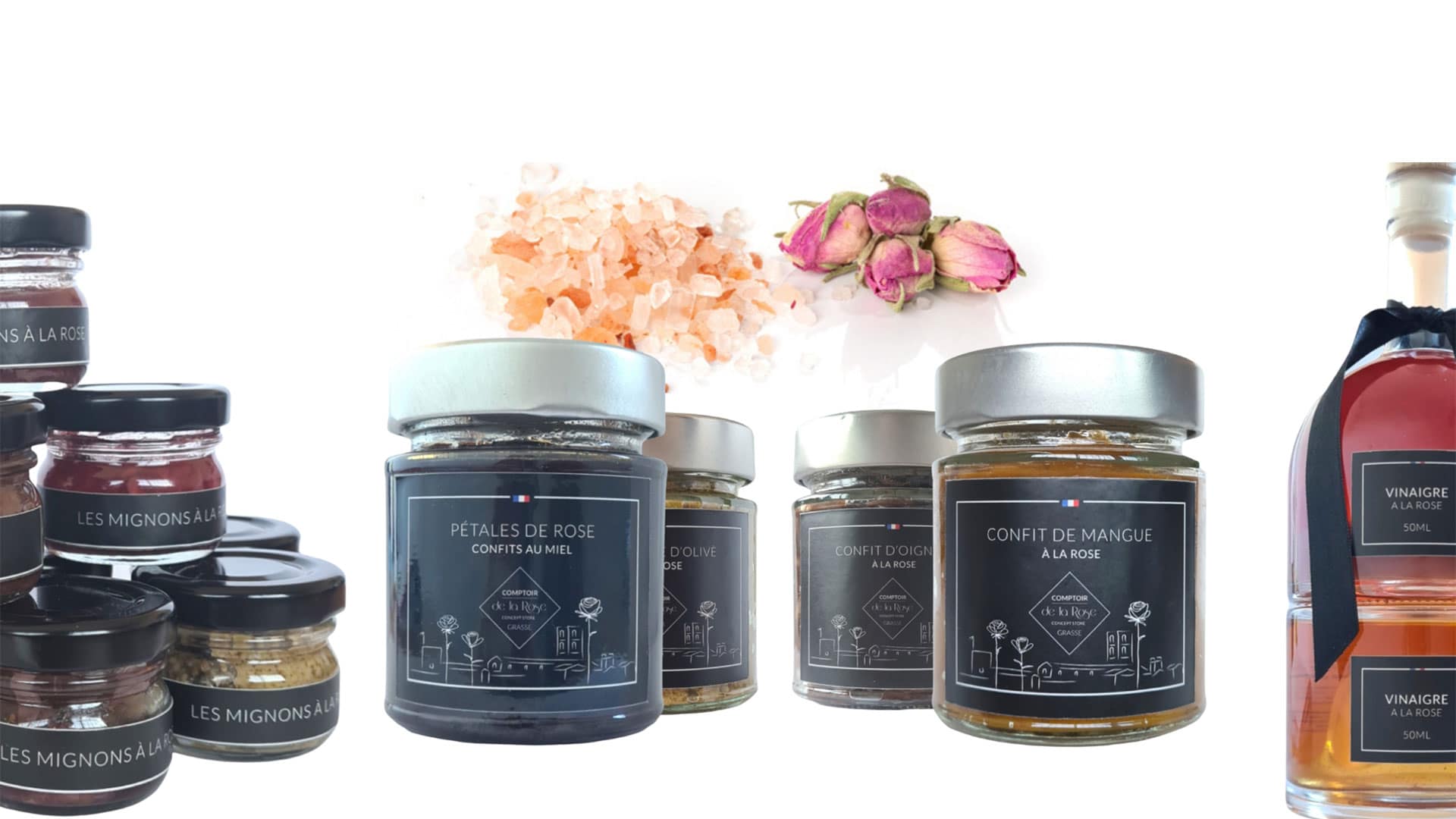 Banniere epicerie fine pour Création - rédaction de visuels et fiches produits pour le Comptoir de la Rose - Pierre Fayard