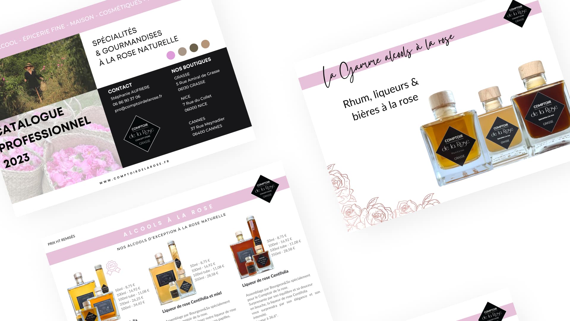 Slide 1 des pages du catalogue professionnel du Comptoir de la Rose par Pierre Fayard