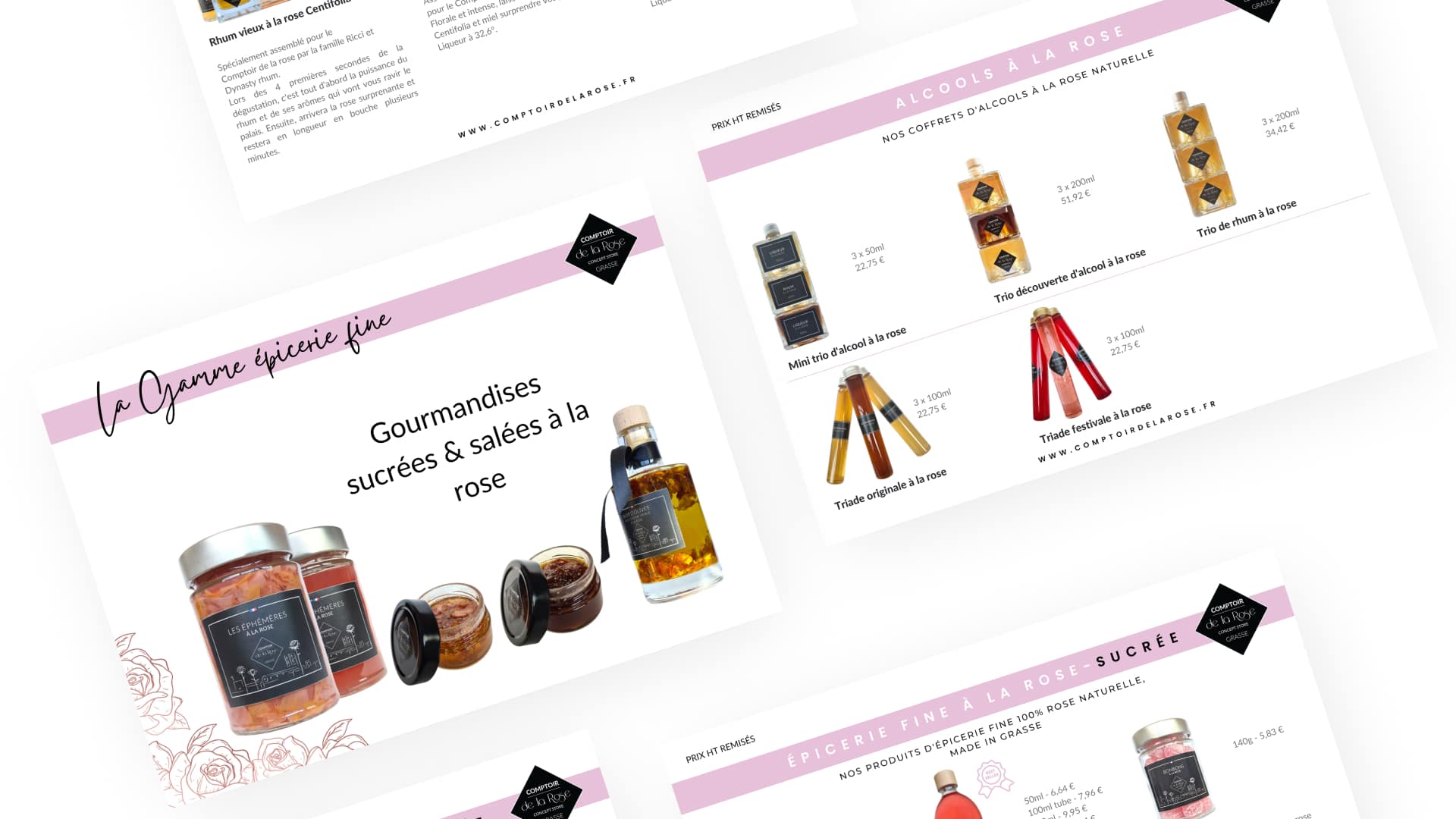 Slide 2 des pages du catalogue professionnel du Comptoir de la Rose par Pierre Fayard