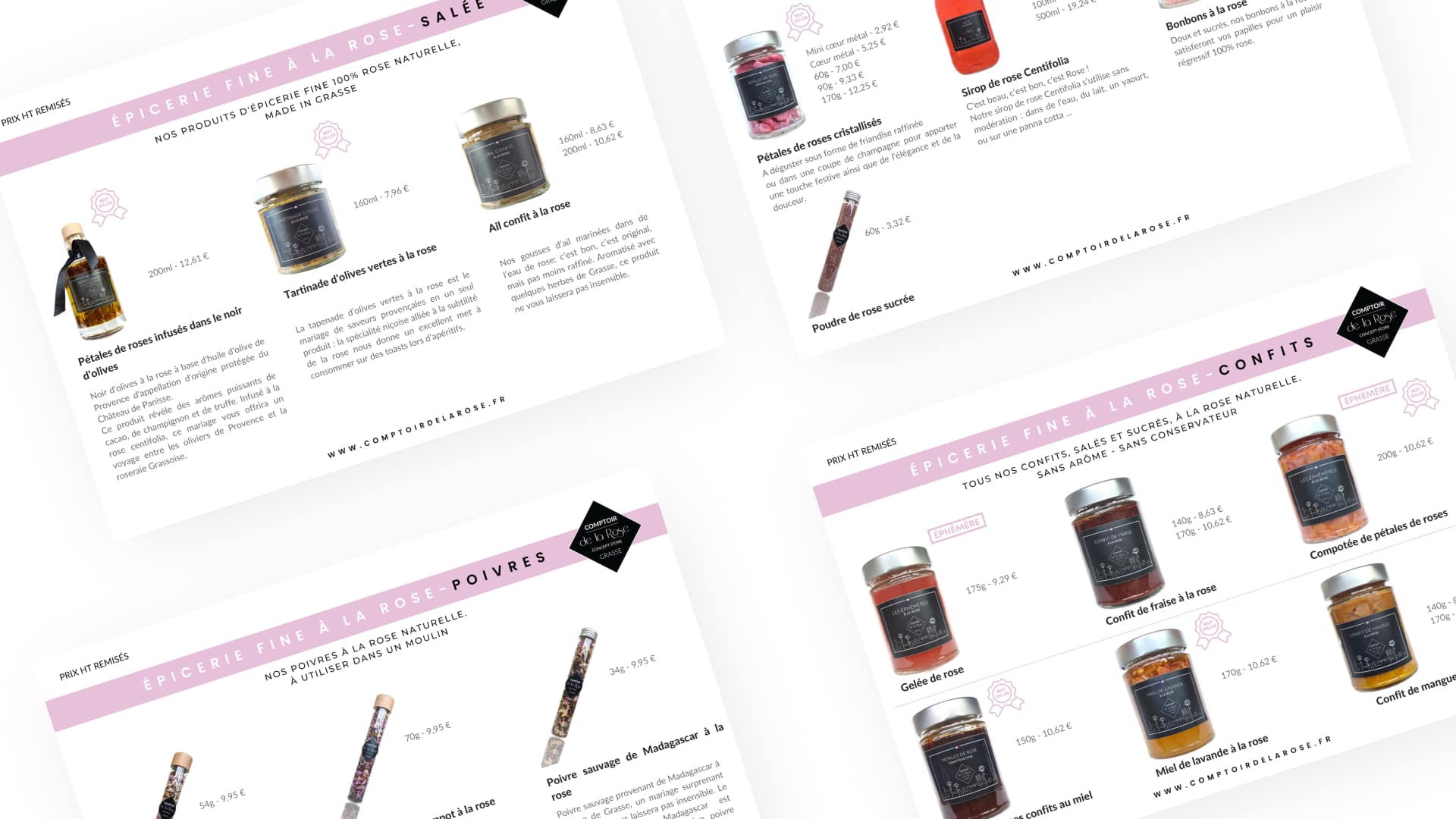 Slide 3 des pages du catalogue professionnel du Comptoir de la Rose par Pierre Fayard