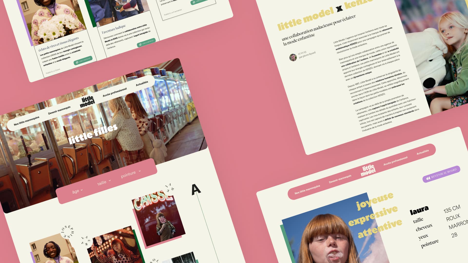 Slide 3 des blocs de pages des maquettes desktop de Little Model par Pierre Fayard