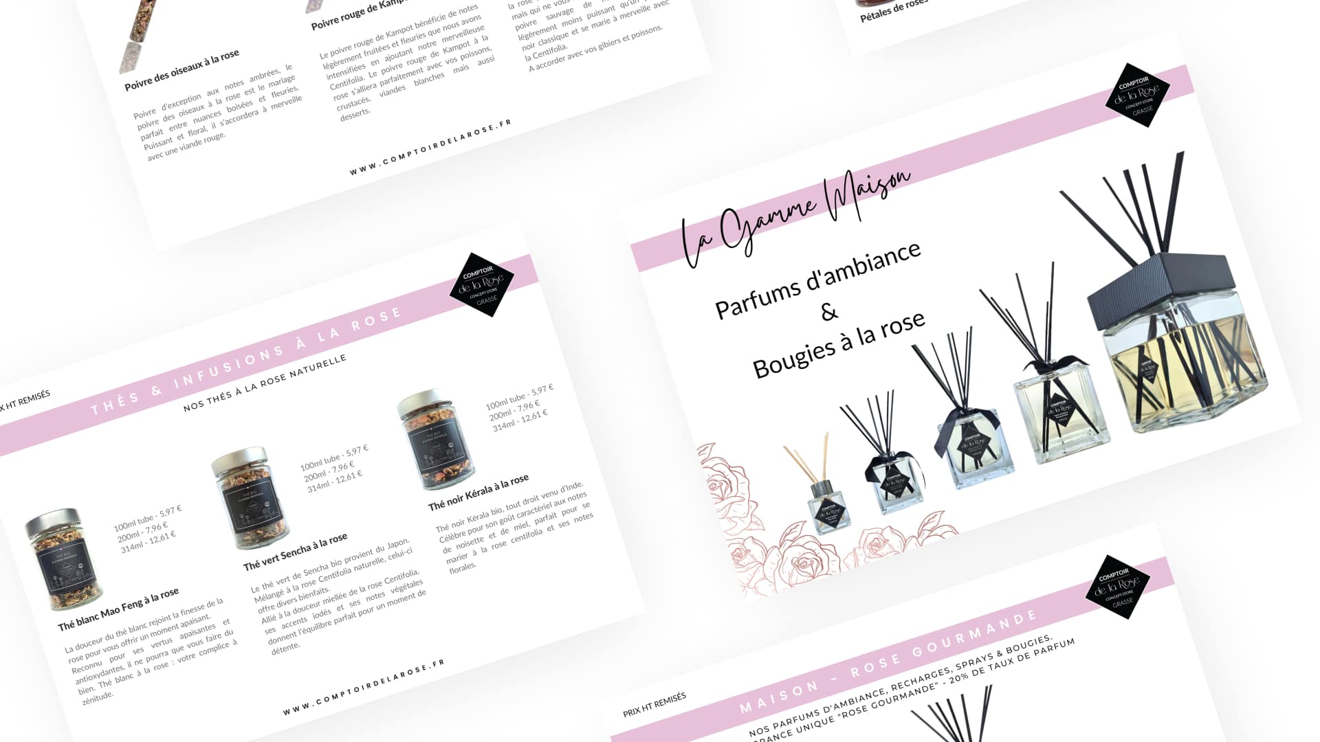 Slide 4 des pages du catalogue professionnel du Comptoir de la Rose par Pierre Fayard