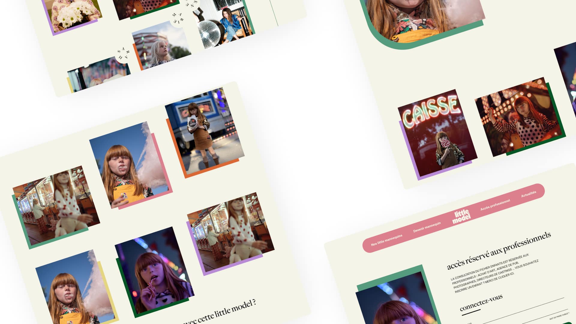 Slide 4 des blocs de pages des maquettes desktop de Little Model par Pierre Fayard