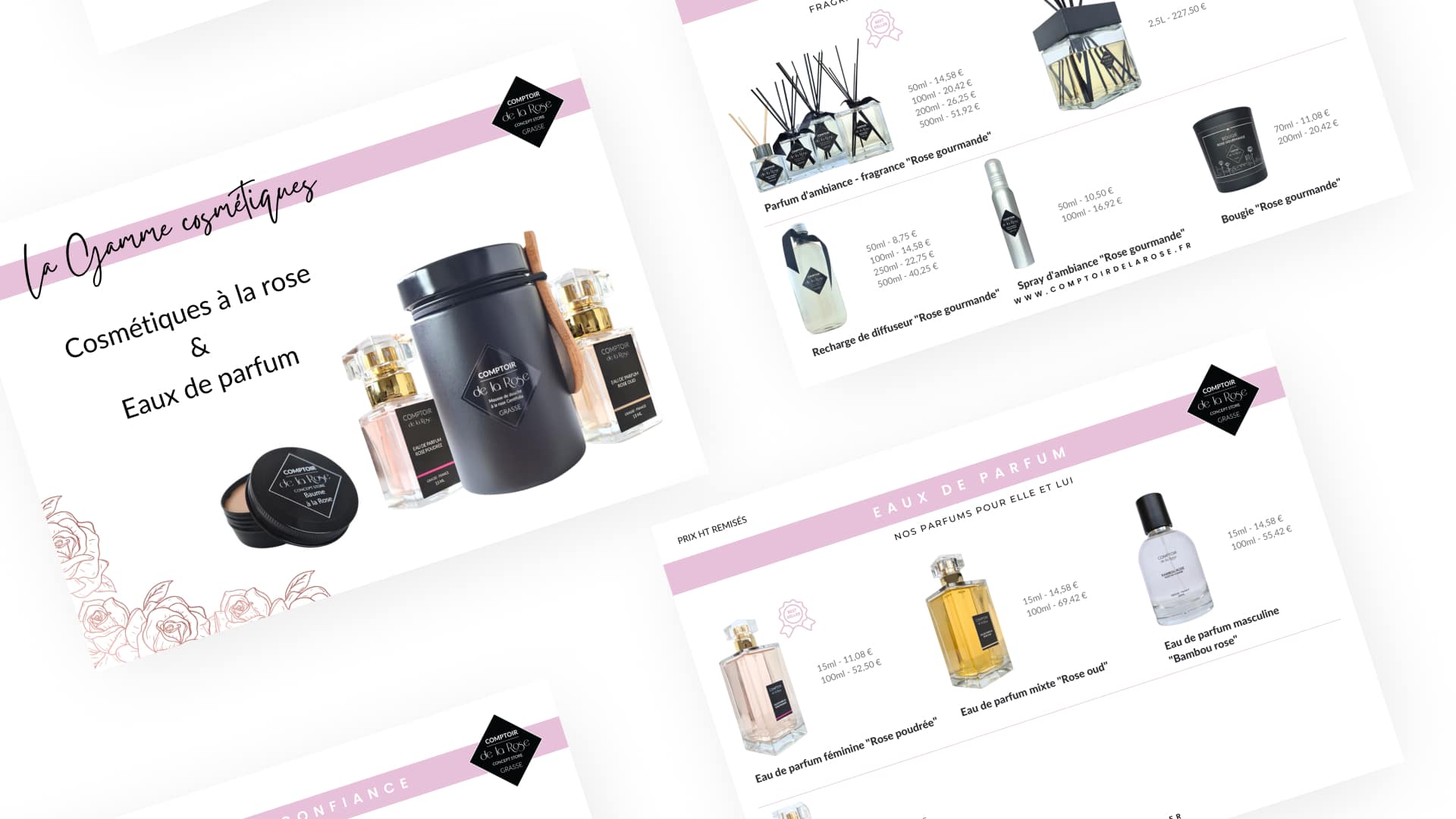 Slide 5 des pages du catalogue professionnel du Comptoir de la Rose par Pierre Fayard