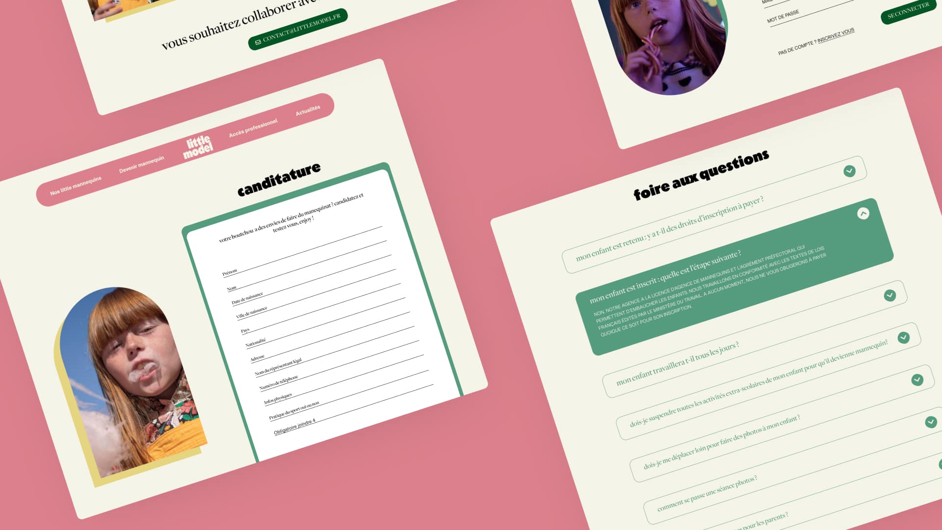 Slide 5 des blocs de pages des maquettes desktop de Little Model par Pierre Fayard