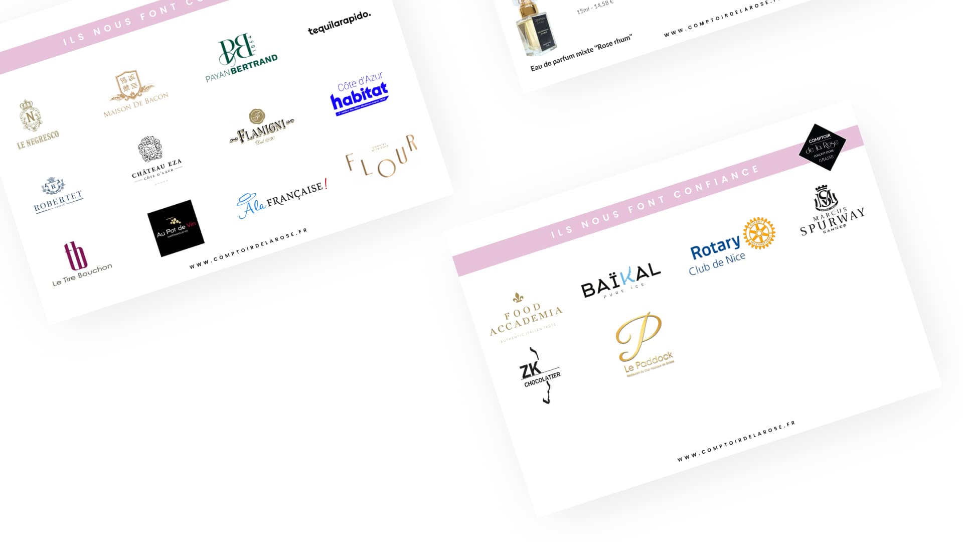 Slide 6 des pages du catalogue professionnel du Comptoir de la Rose par Pierre Fayard