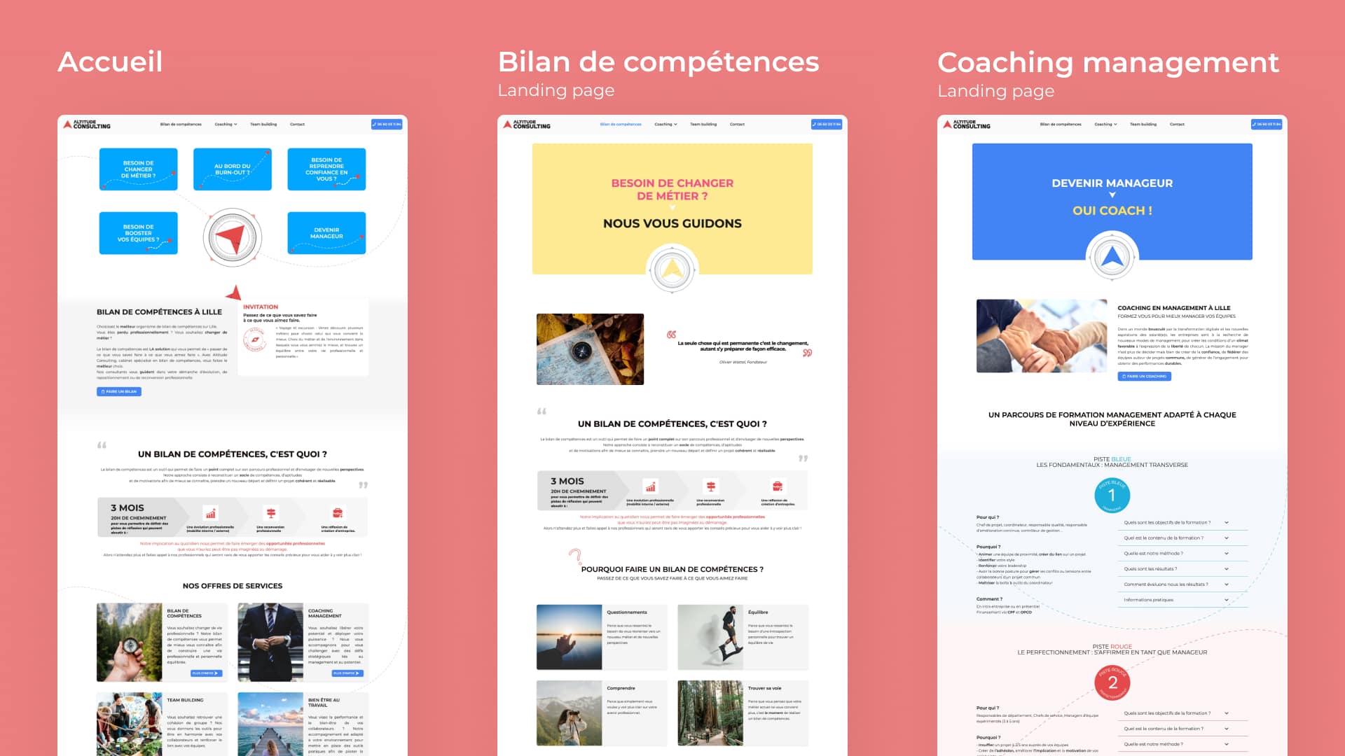 Toutes les pages 1 de la refonte d'Altitude Consulting par Pierre Fayard